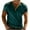 Green, variant on Aofany Men's Henley Shirt Round Neck Color-blocked Short-sleeved T-shirt Slim Gym Athletic Men's Top