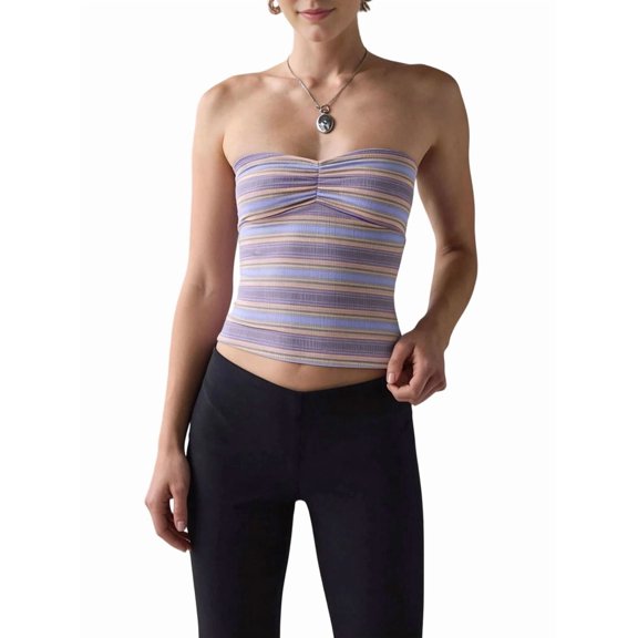Womens Tube Tops Strapless Bandeau Tops Slim Fit Summer Going Out Tank Tops M
