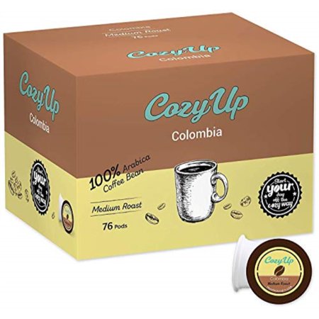 CozyUp 76-count Colombian Medium Roast Coffee Pods Compatible with Keurig K-Cup Brewers