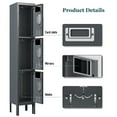 thumbnail image 3 of KAER Metal Locker with 3 Doors 66“ Storage Locker for Employees andstudent with Card Slot Lockable Steel Locker for School Gym Home Office Staff, 3 of 10