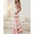 thumbnail image 5 of CHICME Nightgowns for Women Tie-Dye Print Spaghetti Strap Sleeveless Long house Dresses Women Nightshirts & Gowns with Pockets Pink-L, 5 of 9