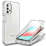 Samsung Galaxy A32 5G Phone Case with [Built-in Screen Protector], Nagebee Full-Body Shockproof Protective Bumper Cover, Support Wireless Charging, Impact Resist Durable Case (Clear)