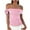 Pink, variant on Fsgntruao Summer Tank Top for Women Off The Shoulder Slim Fitted Camisole Basic Sleeveless Basic Cami Shirts