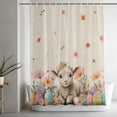 thumbnail image 5 of Spring Easter Sheep Small Stall Shower Curtain, Waterproof Shower Curtains for Bathroom, Colorful Eggs Floral Botanical Rustic Washable Fabric Bath Curtain for Bathtub with Hooks 36x72 Inches, 5 of 9