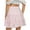 Pink, variant on IROINNID Short Elastic Waist Skirt For Women Summer Casual Vintage High Waist Floral Beach Ruffled Solid Color Skirt