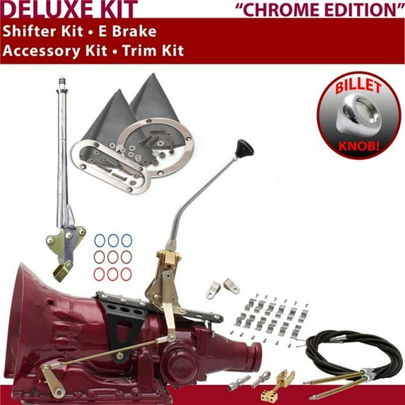 American Shifter C4 Shifter Kit Chrome 10 in. E Brake Cable Clamp Clevis Trim Kit for EEA35