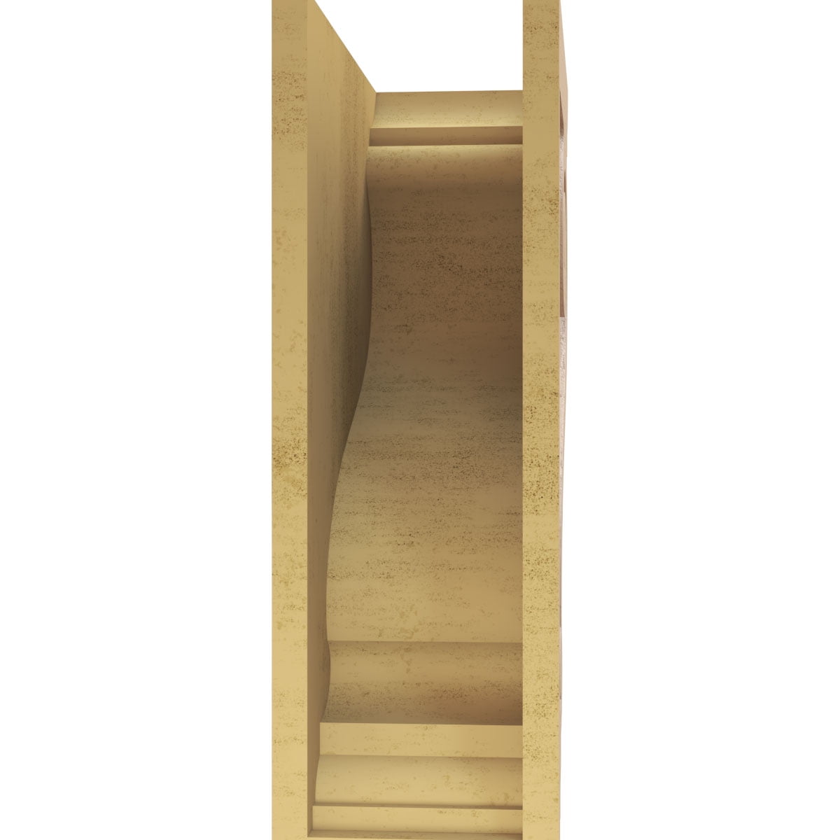 8"W x 16"D x 24"H Classic Scroll Rough Cedar Woodgrain TimberThane Corbel, Primed Tan