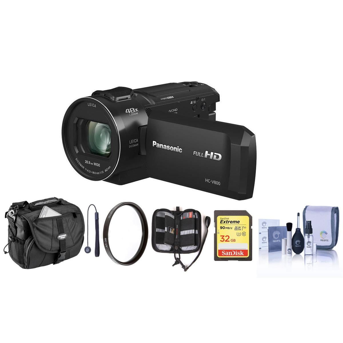 Panasonic HC-V800 Full HD Camcorder, 24x Leica Dicomar Lens, Wireless ...