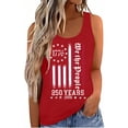 thumbnail image 3 of 250th Anniversary Tank Top for Women 1776-2026 - We the People Vintage Distressed American Flag Scoop Neck Sleeveless Tee - Patriotic Independence Day Graphic Top Red S, 3 of 8