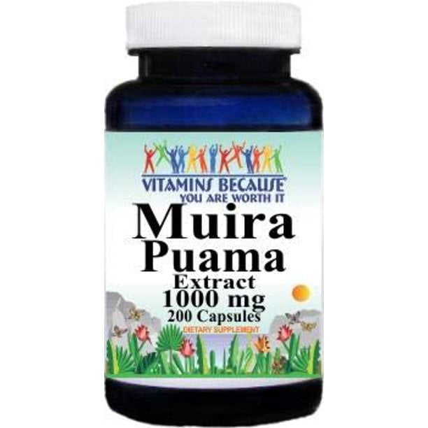 Vitamins Because Muira Puama extract 250 mg per serving 200