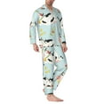 thumbnail image 3 of Kll Cute Cows Sleepwear Mens Flannel Pajamas,Long Cotton Pj Set, 3 of 9