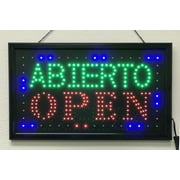LED OPEN Business Sign: Spanish Abierto Open Sign, Business Sign, Business Spanish OPEN Sign in both English and Spanish. Product Size: 23 x 13.5x 1.25