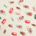thumbnail image 4 of Uñas postizas navideñas MACHAO con diseño de hombre de jengibre copo de nieve árbol de Navidad 24 piezas, 4 of 5