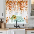 thumbnail image 3 of Swag Valance Curtains for Windows, Orange Eucalyptus Leaves Light Filtering Kitchen Curtains with Rod Pocket, Spring Summer Botanical Window Treatment Valances for Living Room, 36x45 - 2 PCS, 3 of 9