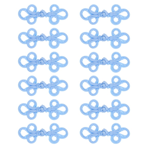 Uxcell 12 Pairs Chinese Knots Frog Buttons Blue Sewing Buttons Fasteners