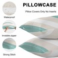 thumbnail image 4 of Turquoise Beige Stripe Outdoor Pillow Covers 18x18 Inch Throw Pillow Covers Set of 2 Waterproof Decorative Pillow Cases Modern Art Horizontal Striped Cushion Covers for Patio Furniture Garden Couch, 4 of 8