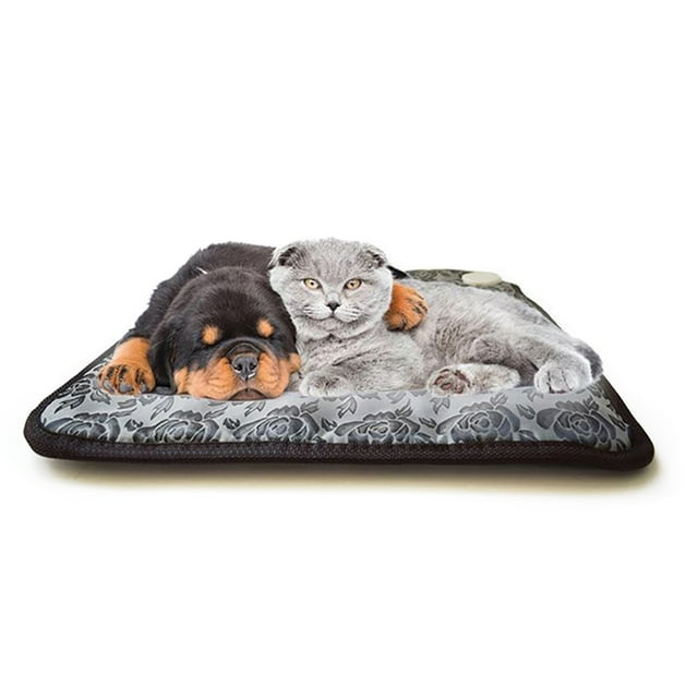Pet Heating Pad Electric Adjustable Flower Pattern Warming Bed for Dog Cat