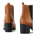 thumbnail image 5 of Pennysue Women Chelsea Boots Light Brown Female Chunky Heel Ankle Booties 9M, 5 of 7