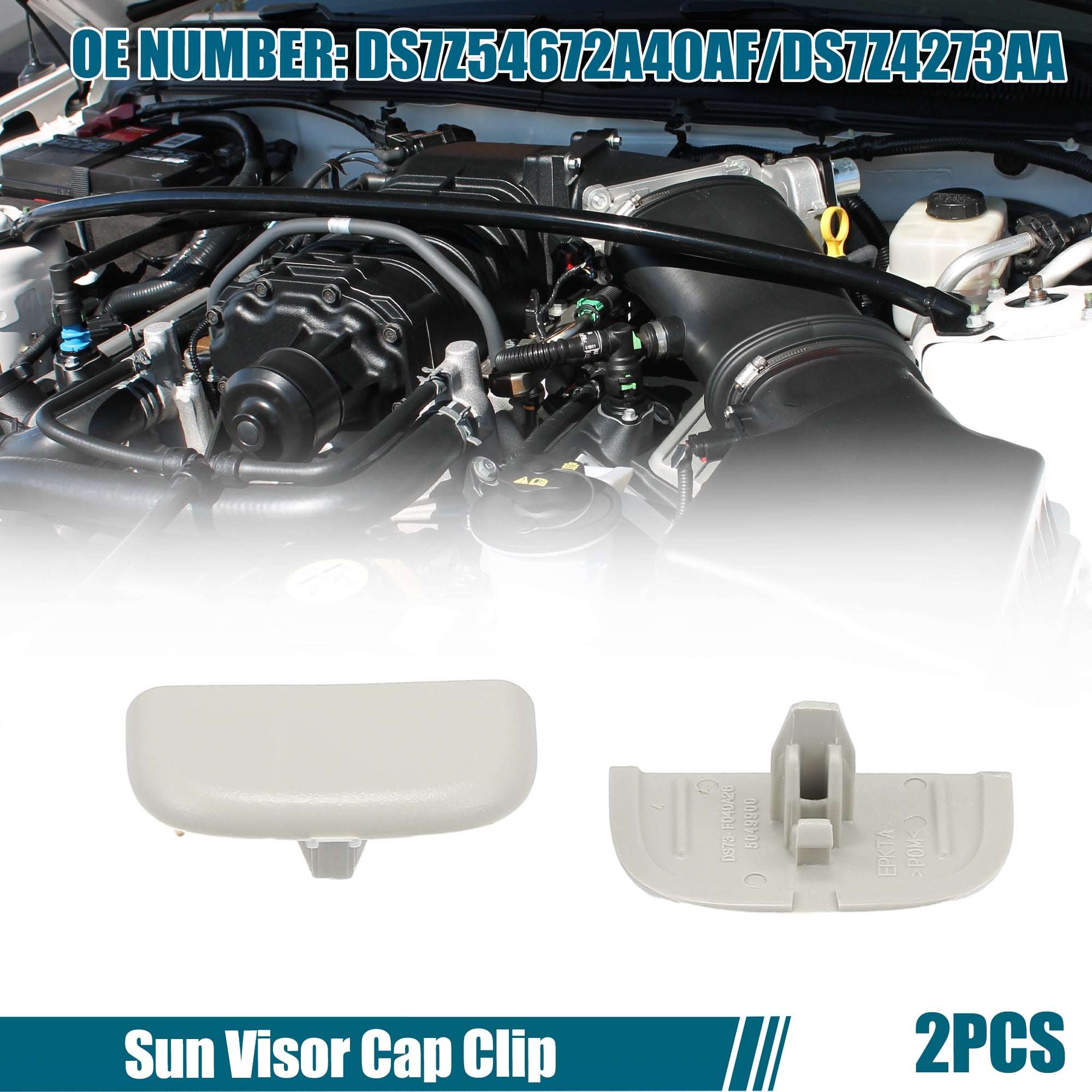 Unique Bargains 2 Pcs Sun Visor Cap Clip No.DS7Z54672A40AF/DS7Z4273AA for Ford Edge White