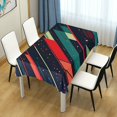 thumbnail image 4 of Yayeee Tablecloths 54" x 54" Rectangle Wrinkle Resistant Party Table Cover, Orange Abstract Lines, 4 of 8