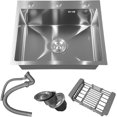 thumbnail image 1 of Single Kitchen Sink  Drop-in Kitchen Sink with Accessories  Stainless Steel Deep Sink for Bar  Kitchen  Workstation  Sliver, 1 of 8