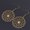 Gold, variant on 201 Stainless Steel Star Textured Geometric Dangle Earrings Seed Of Life Gold 57mm Pin 0.6mm Z392
