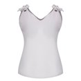 thumbnail image 4 of Viikei Tank Top for Women Sleeveless Tops Plus Size Fashion Solid Sleeveless V-Neck Bow Casual Tank Top Vest Blouse, 4 of 9