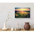 thumbnail image 3 of wall26 Canvas Print Wall Art Yellow and Orange Sunrise Over Purple Mountain and Forest Nature Floral Photography Realism Rustic Colorful Multicolor Ultra for Living Room, Bedroom, Office - 24"x3, 3 of 5