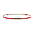 thumbnail image 3 of Opvise Faux Leather Women Belt Adjustable Thin Design Snap Button Waistband Decorative Dress Belt Garment Accessories Red, 3 of 8