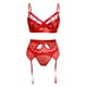 thumbnail image 1 of Gibobby Conjunto de lencería Sexy para Mujer Sexy Conjunto de Bralette de Encaje Cruzado Conjunto de Brasier y Bragas(Rojo, CH), 1 of 5