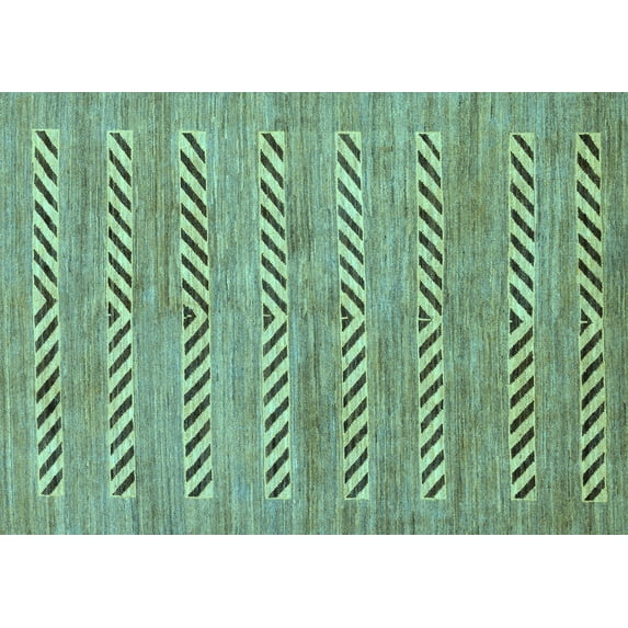 Ahgly Company Indoor Rectangle Abstract Light Blue Modern Area Rugs, 3' x 5'