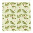 thumbnail image 3 of Ambesonne Leaves Shower Curtain, Frangipani Palm Leaf Graphic, 69"Wx84"L, Pastel Green Multicolor, 3 of 5