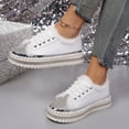 thumbnail image 5 of Xucatan Rhinestone Sneakers for Women Plush Lined Warm Platform Walking Shoes Comfort Casual Round Toe Non Slip up Fuzzy Sneakers Wedding Bridal Party Sparkly Glitter Bling Tennis Shoes Gift, 5 of 8