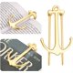 thumbnail image 1 of Marcapáginas creativo de 2 uds., marcapáginas con Clip de Metal para estudiantes, profesores, regalos de graduación, material escolar y de oficina (dorado) TUNC  Sencillez, 1 of 5
