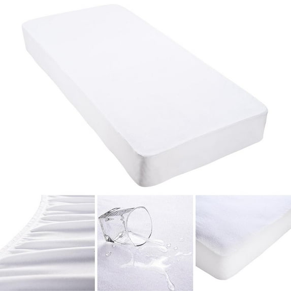 Yescom Cotton Terry Mattress Protector Waterproof Hypoallergenic Vinyl Free Anti Dust Fitted Cover Twin Home