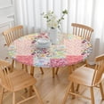 thumbnail image 3 of Pioneer Flower Floral Print Pattern Round Fitted Tablecloth with Elastic Edge,Dining Table Cover Waterproof,Outdoor Round Tablecloth for Camping,Dining,Indoor and Outdoor, 3 of 7