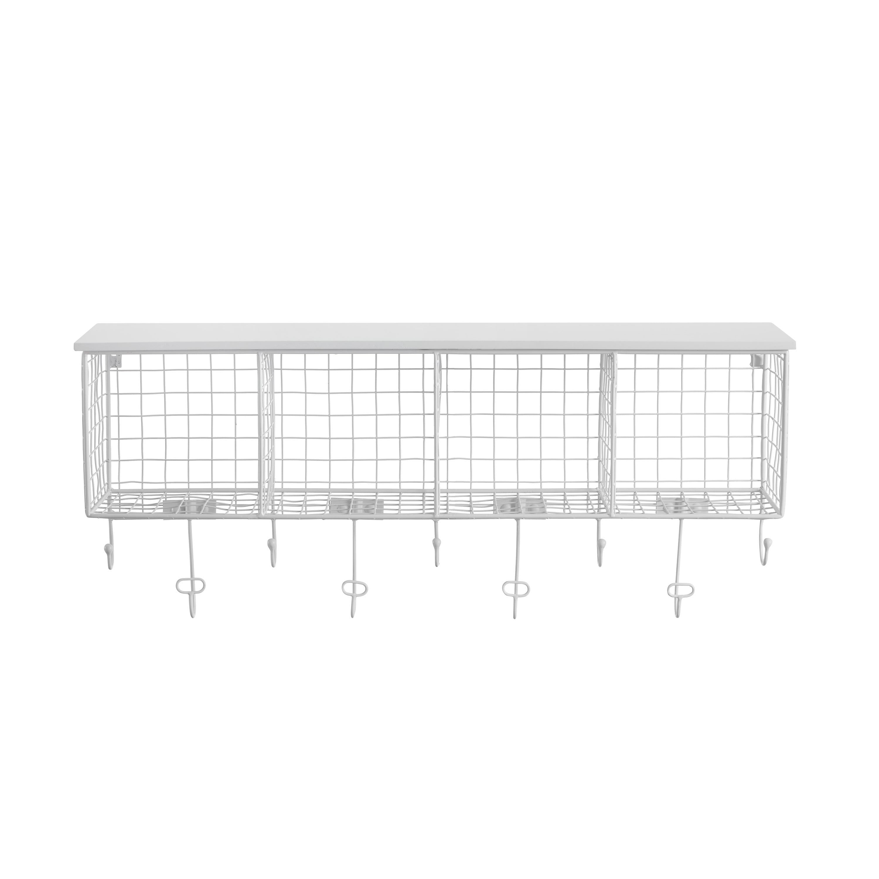 Linon Concord 4-Basket Wall Mounted Storage Organizer, White