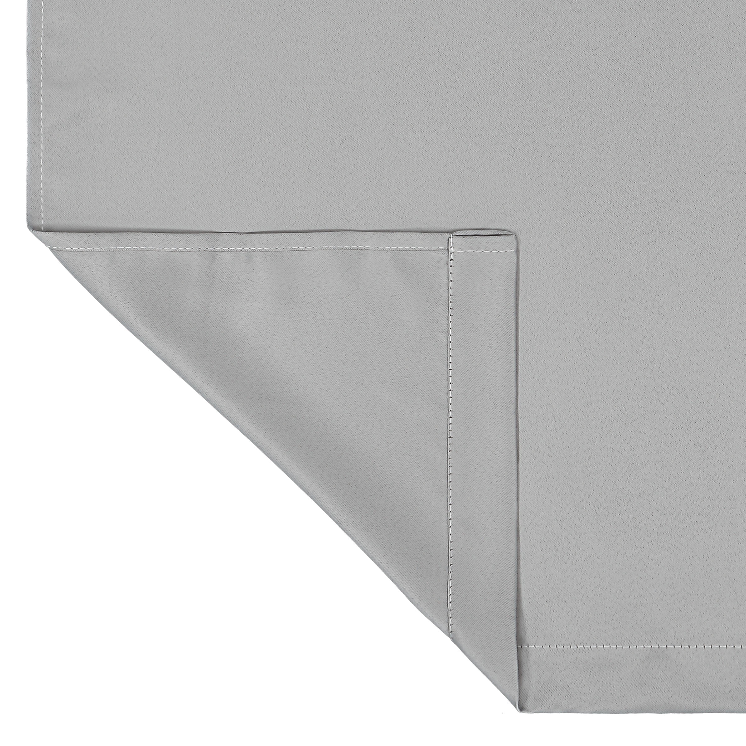 Eclipse Phoenix Solid Blackout Curtains, Set of 2, 63 Inch Long Blackout Curtains, 37"W x 63"L, Light Grey