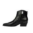 thumbnail image 3 of Franco Sarto Women's Black Leather A-Blake Pointed Toe Booties 6.5M, 3 of 4