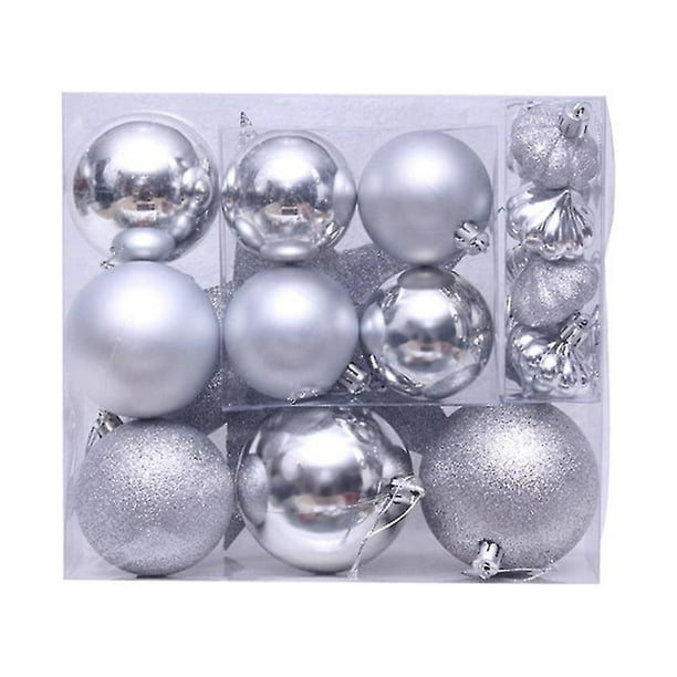 Juego de bolas de adorno para árbol de Navidad, colgante de árbol de Navidad resistente a roturas, 18 Uds.