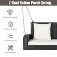 thumbnail image 4 of Pemberly Row 2 Person Patio Rattan Hanging Porch Swing Bench Chair Beige, 4 of 8