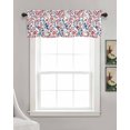 thumbnail image 3 of Red Blue Leaf Kitchen Valances for Windows Farmhouse Linen Window Valance Curtain for Living Room Window Treatment Summer Vintage Botanical Branch Valance Rod Pocket Topper Drape, 60 x 18 Inch, 3 of 6