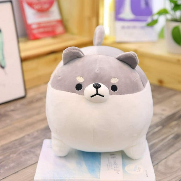Almohada de animales de peluche cojin suave almohadas de munecos de perro de peluche juguetes comodos almohadas de felpa para ninos cojines de animales gris Walmart en linea