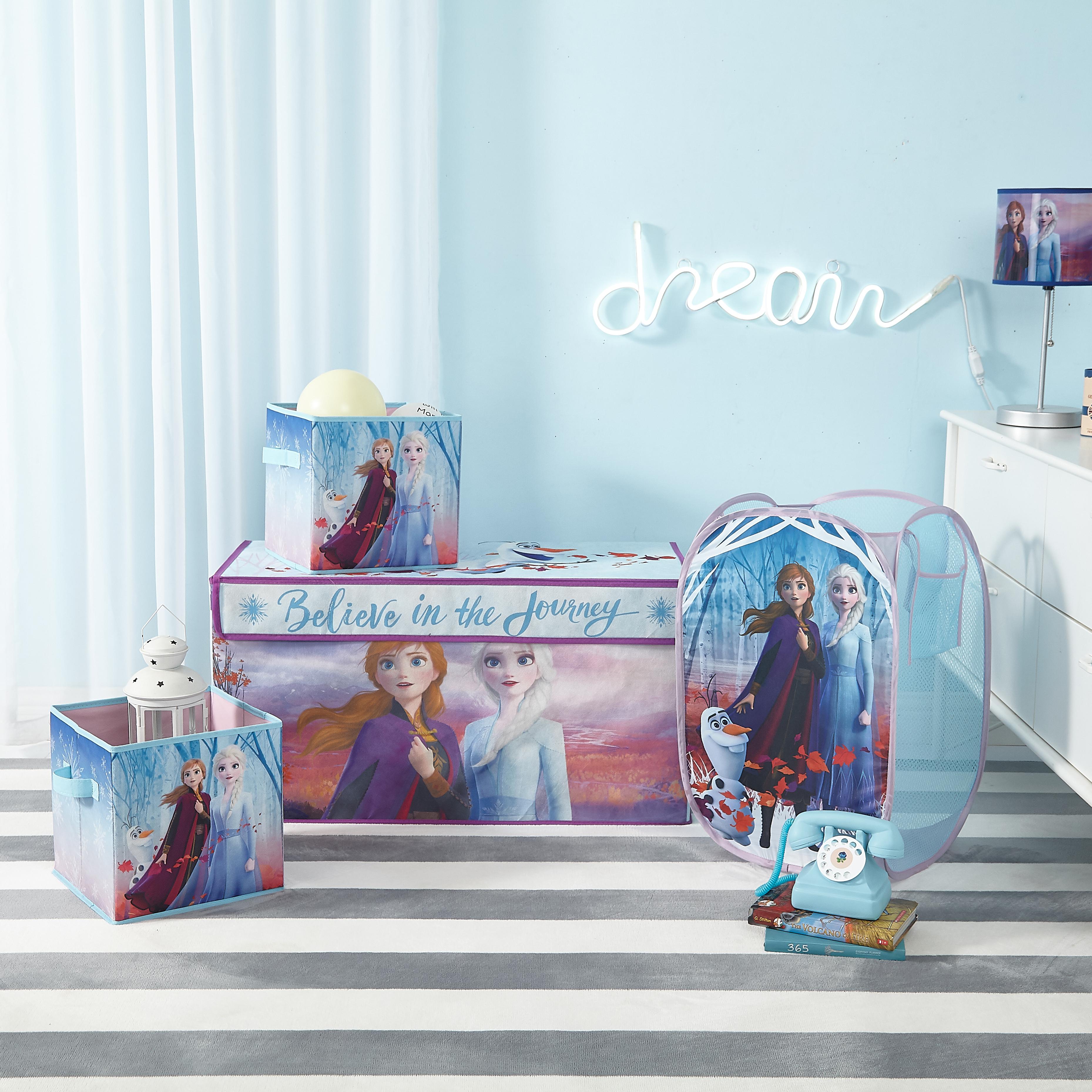 Disney Frozen 2 Kids Anna and Elsa Whole Room Solution Toy Storage Set - Walmart Exclusive (1 Trunk, 1 Hamper, 2 Pack Storage Cubes) - image 2 of 10