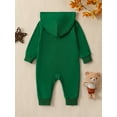 thumbnail image 4 of Musuos Infant Baby Fall Romper 0-24M Solid Colors Long Sleeve Zipper Hoodie Jumpsuit with Pocket Newborn Clothes for Boys Girls, 4 of 9