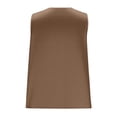 thumbnail image 3 of Women's Satin Camisole Tank Tops V Neck Pleated Dressy Casual Sleeveless Blouses Summer Business Work Shirts (L, Brown), 3 of 8