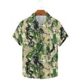 thumbnail image 2 of AHTJRT Stylish Men's Camouflage Print Button Down Short Sleeve Shirt Multicolor XL, 2 of 5