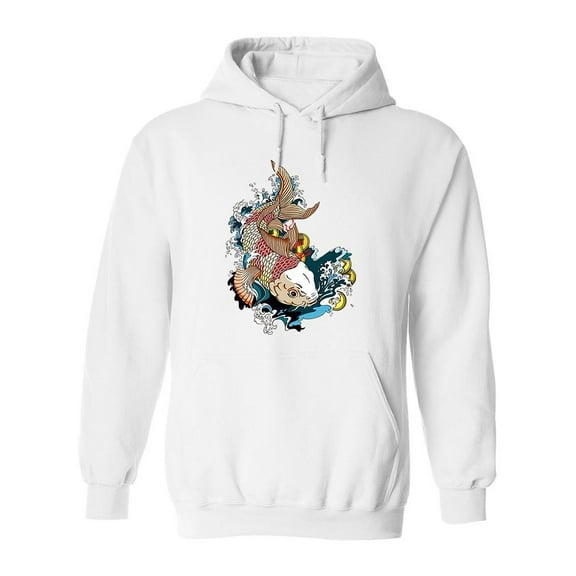 Japanese Koi Fish! Hoodie Men -Image by Shutterstock, Male Medium