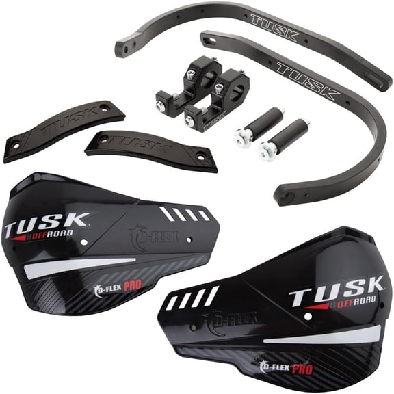 Tusk D-Flex Pro Handguards Black Bar/Black Plastics 1 1/8" Bars