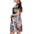 thumbnail image 2 of Lsque Cute Mushroom Landscape Print Women's Casual Dress T-Shirt Summer Short Sleeve Scoop Neck Swing Dresses, 2 of 6